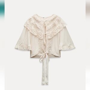 BNWT! Zara Ruffled lace cape